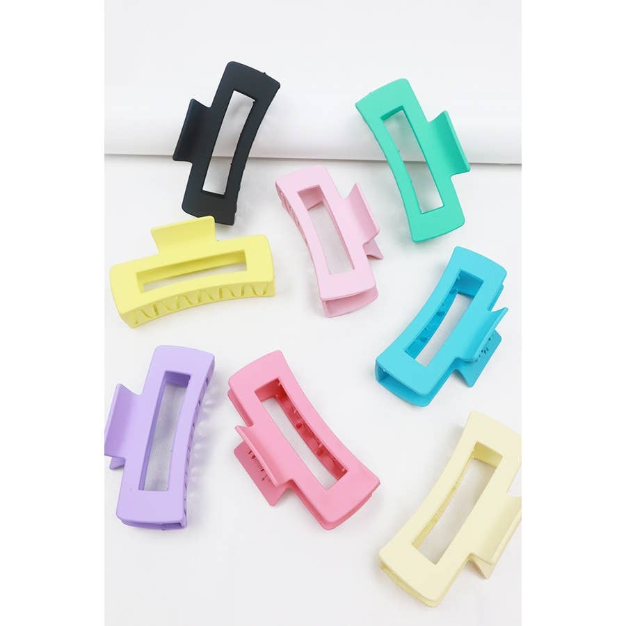 Matte Cut Out Rectangle Hair Claw