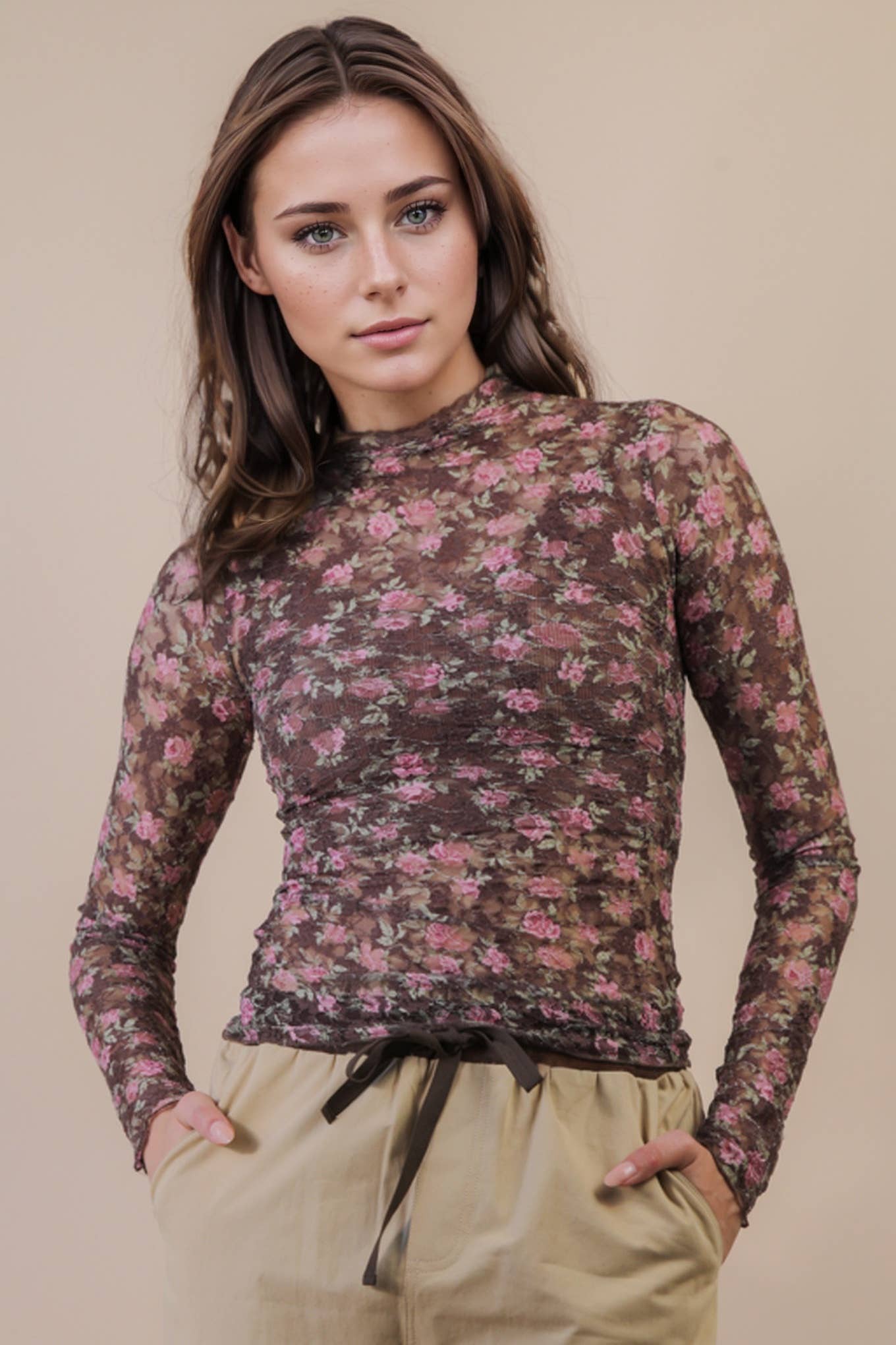 Allure High-Neck Mesh Top