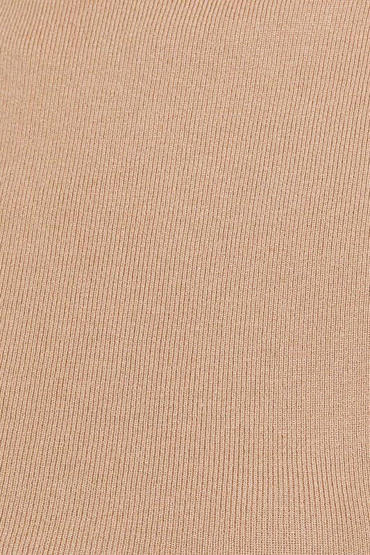 Katie Mock Neck Sleeveless Sweater Beige