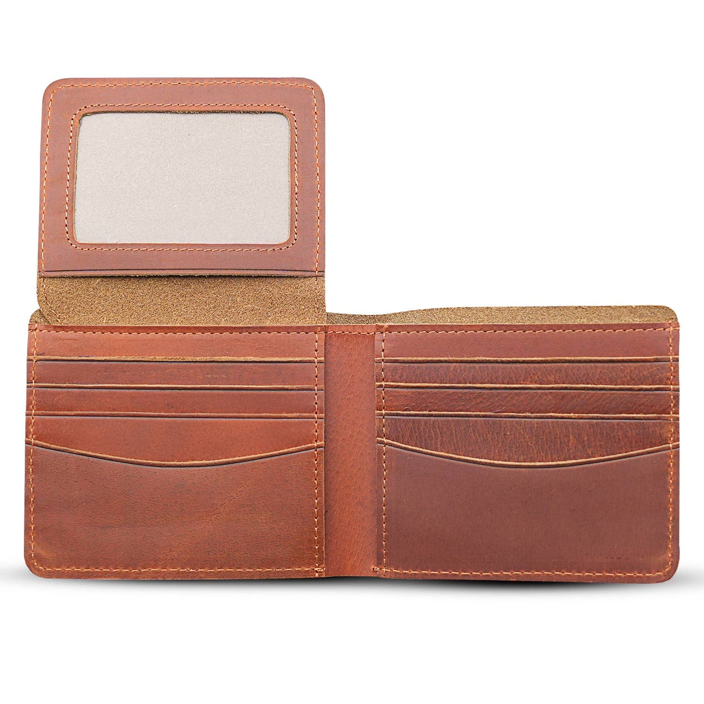 American Leather Goods - Genuine Leather Wallet for Men with Flap out ID Window