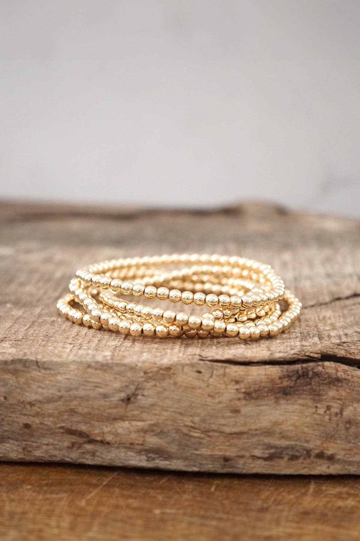 Small ball beads bracelet-Gold tone