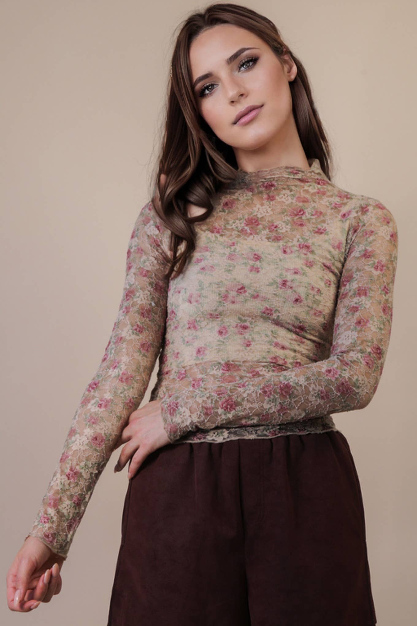 Allure High-Neck Mesh Top
