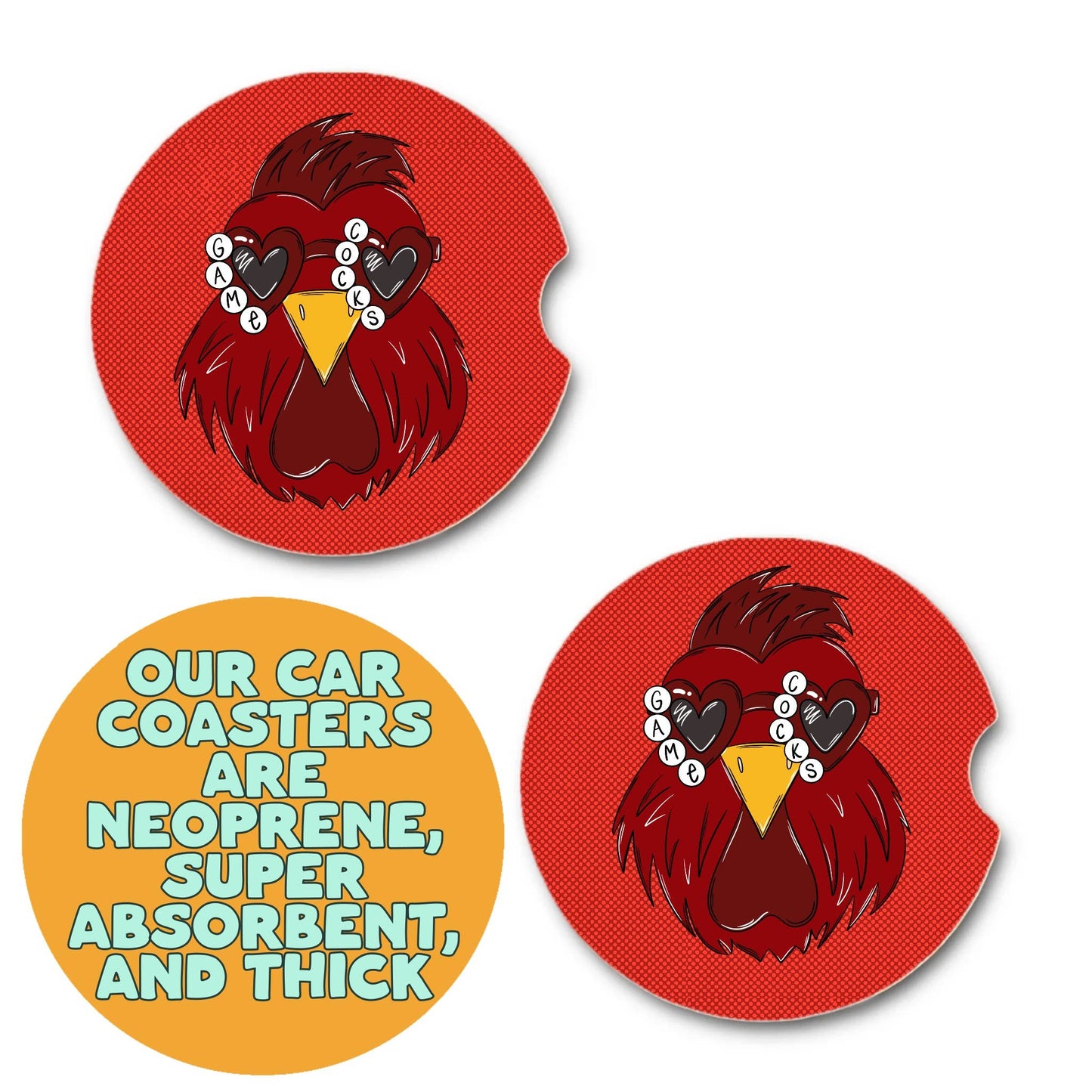 South Carolina gamecocks inspired game day car coasters