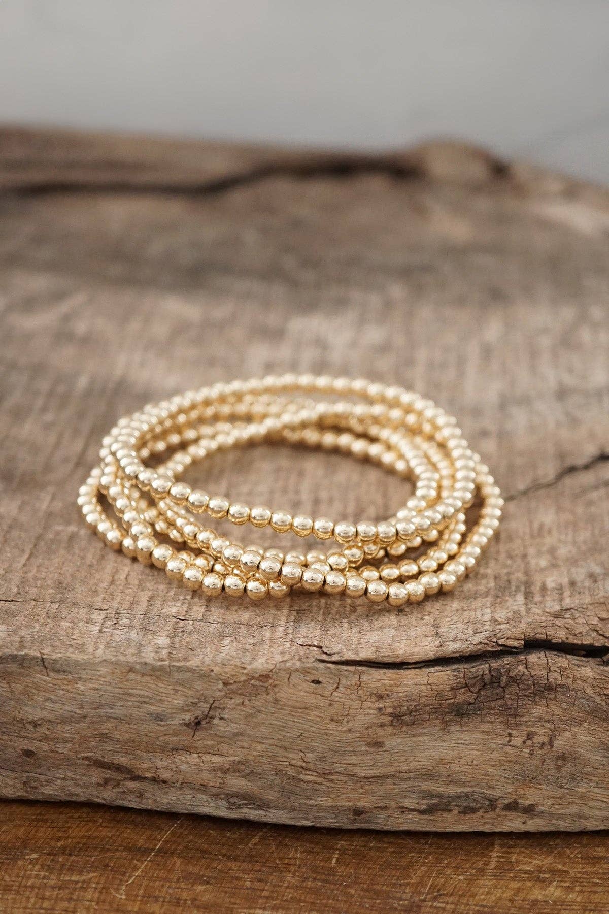 Small ball beads bracelet-Gold tone