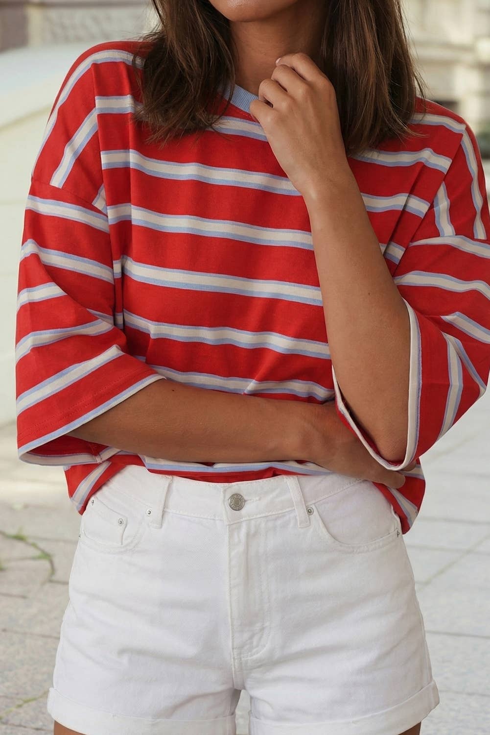 Red White Blue Bow Back T-Shirt
