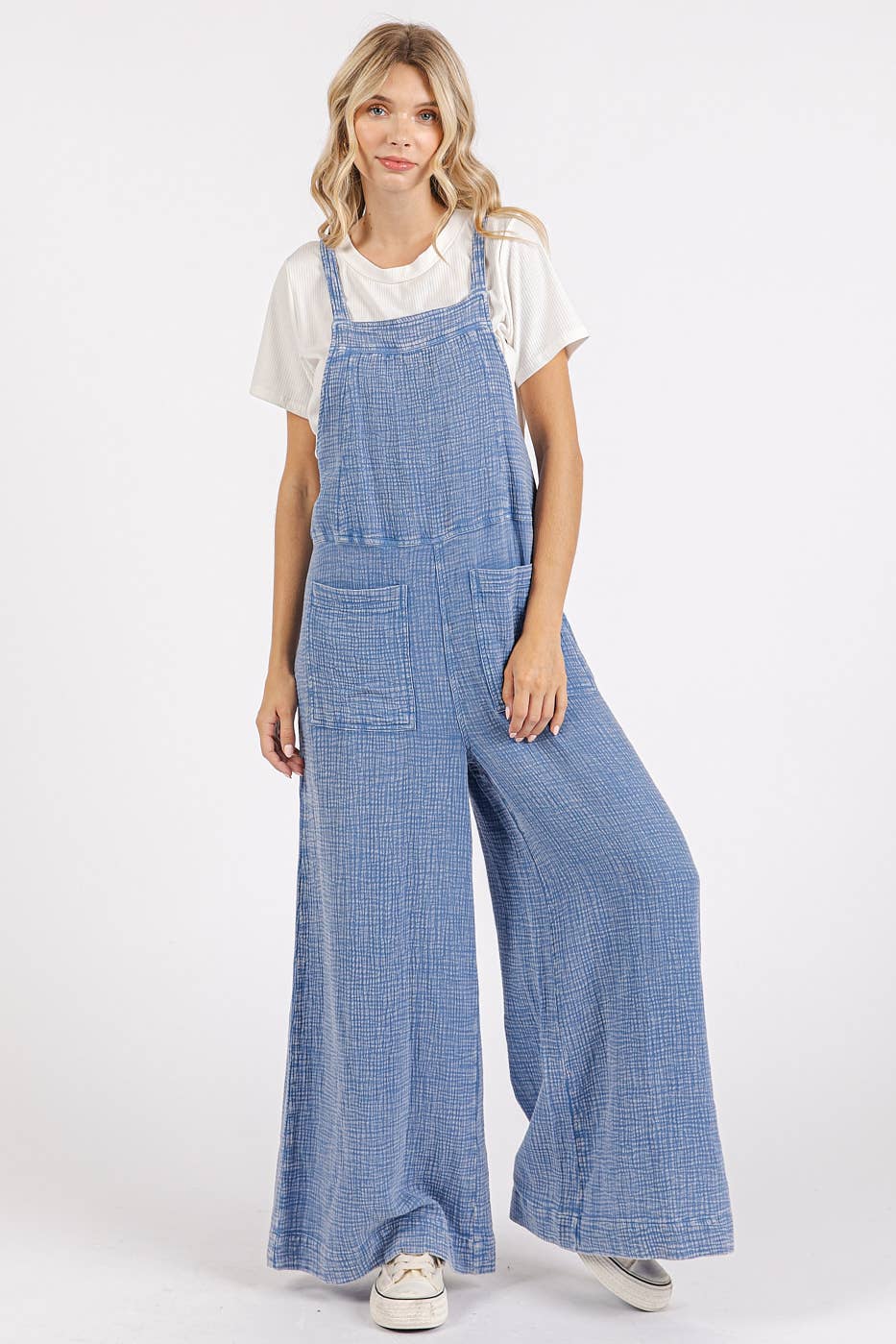MINERAL WASHED WIDE LEG JUMPSUIT