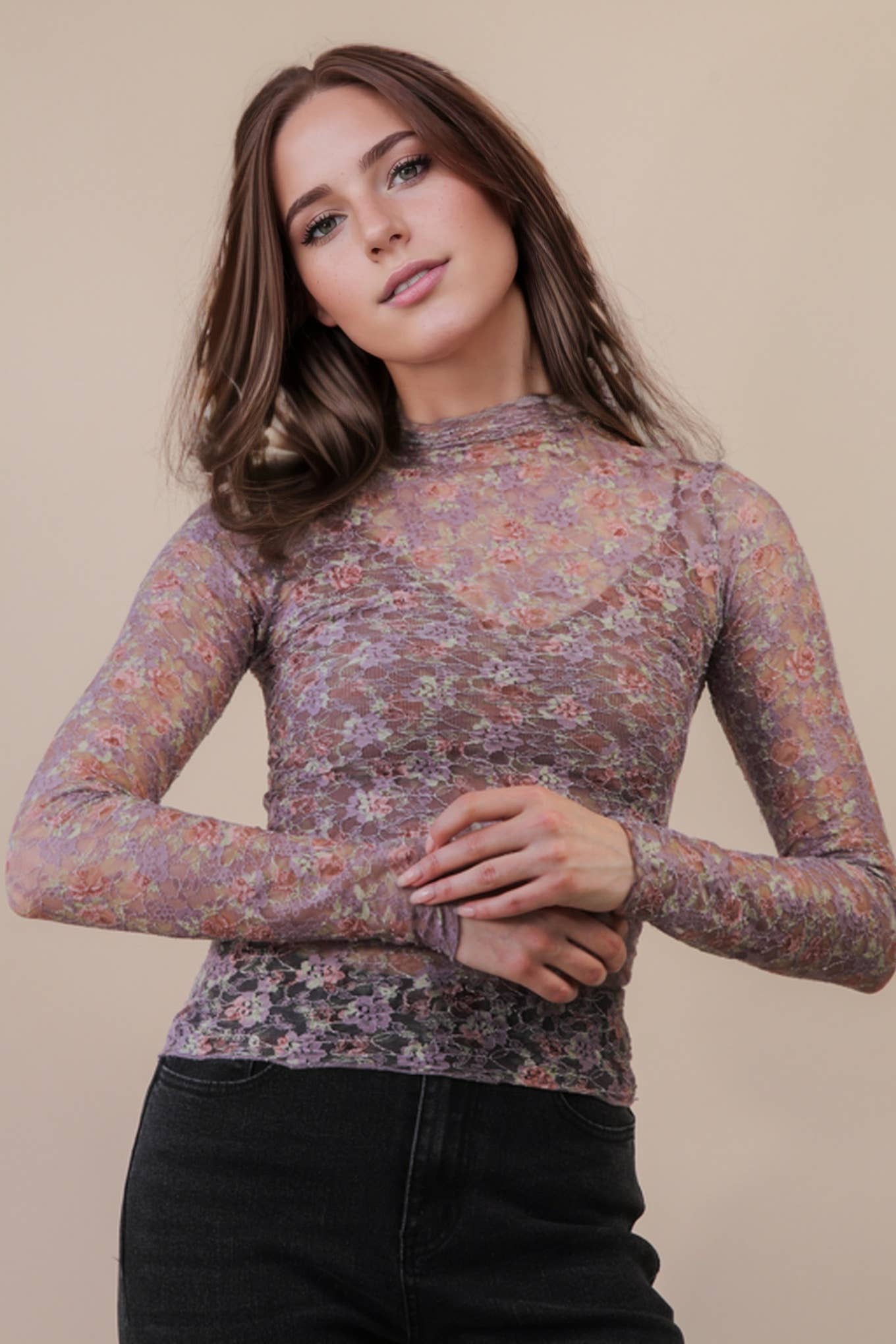 Allure High-Neck Mesh Top