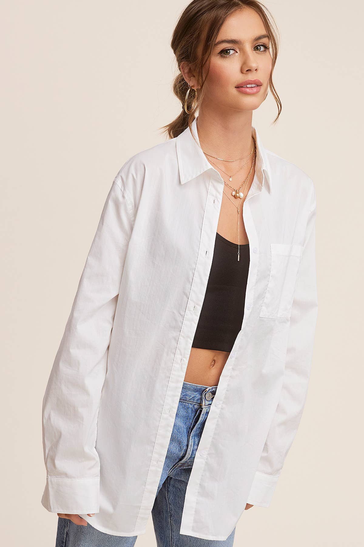 Button Down All Season Solid Poplin Shirts: Cotton