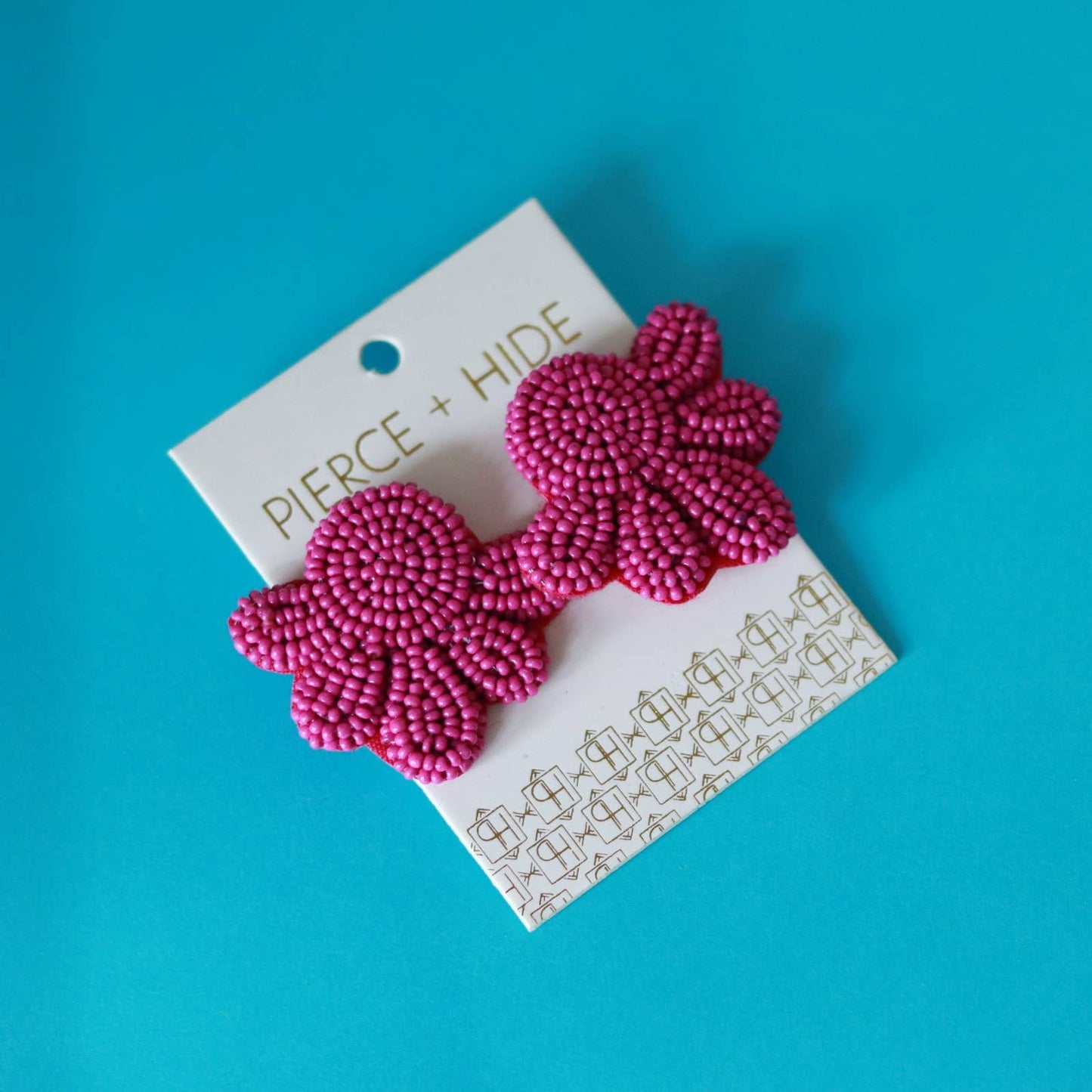 Custom Fuchsia Boho Bubble Drop| Stud Earrings