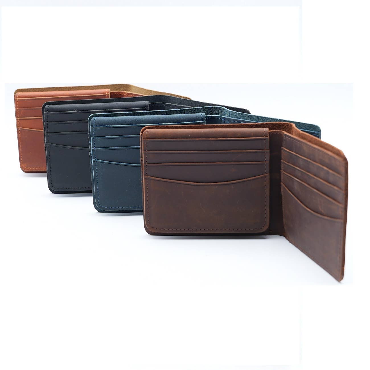 American Leather Goods - Genuine Leather Wallet for Men with Flap out ID Window