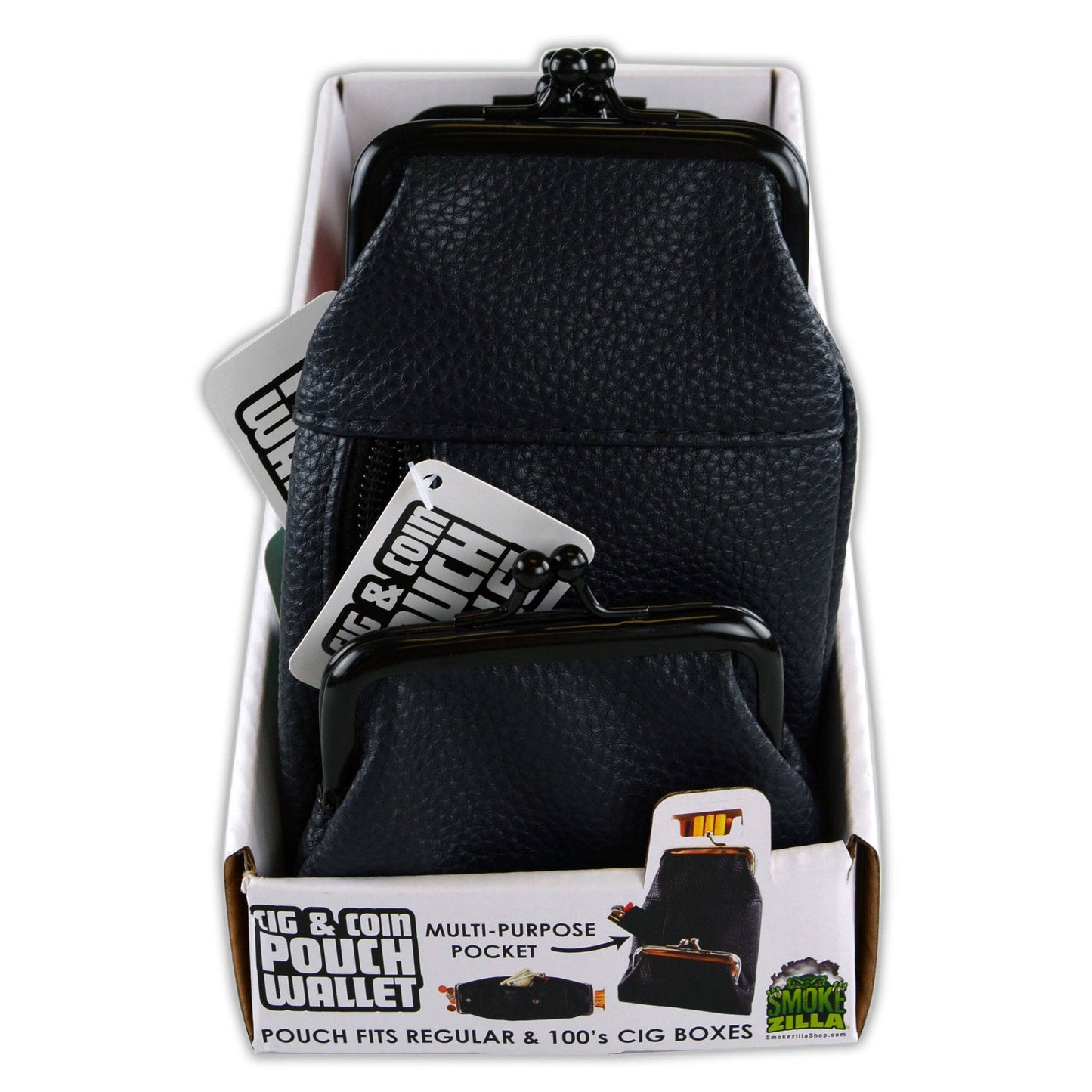 SMOKEZILLA CIGARETTE POUCH WITH COIN WALLET 5 PIECE DISPLAY
