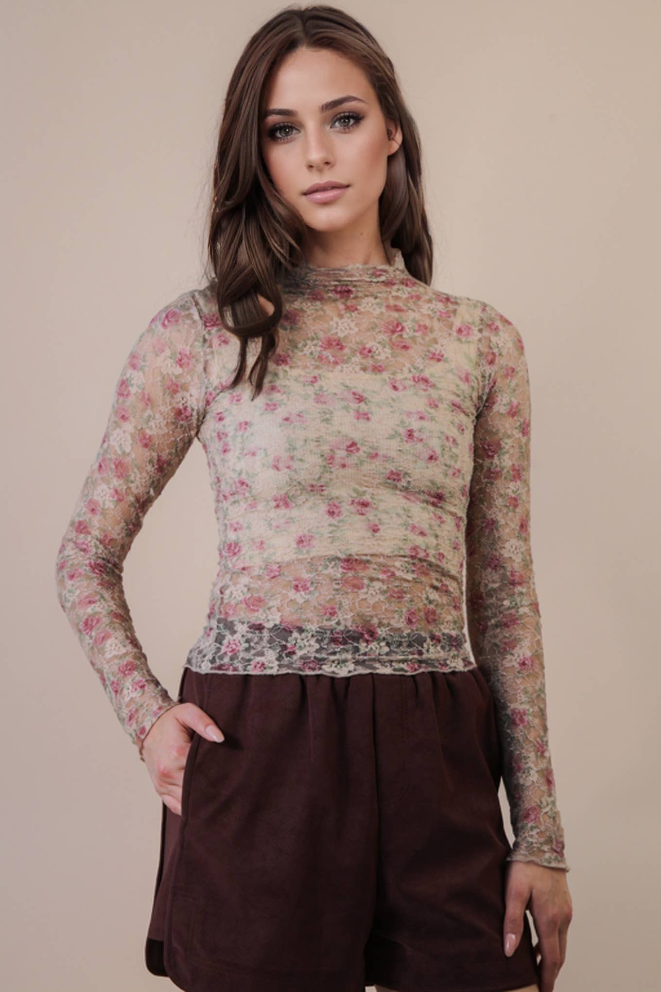 Allure High-Neck Mesh Top