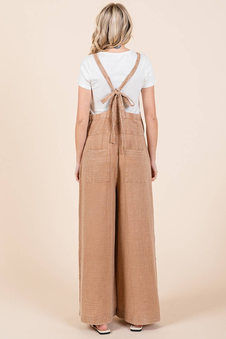 MINERAL WASHED WIDE LEG JUMPSUIT