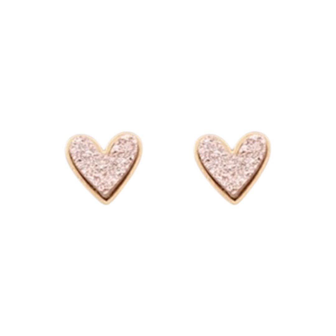 Rose Gold Heart Druzy Earring | Valentine's Earrings