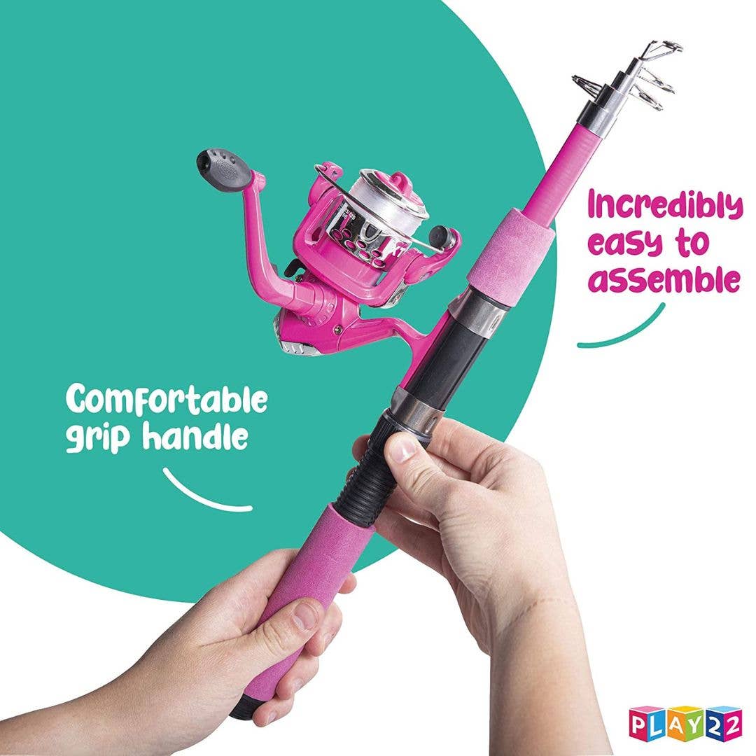 Kids Fishing Pole Pink - 40 Pc Kids Fishing Rod and Reel