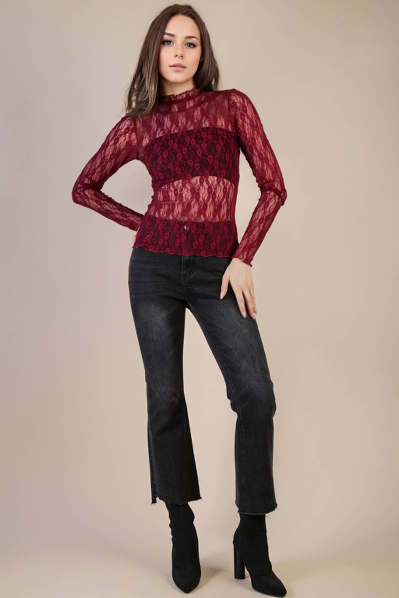 Allure High-Neck Mesh Top