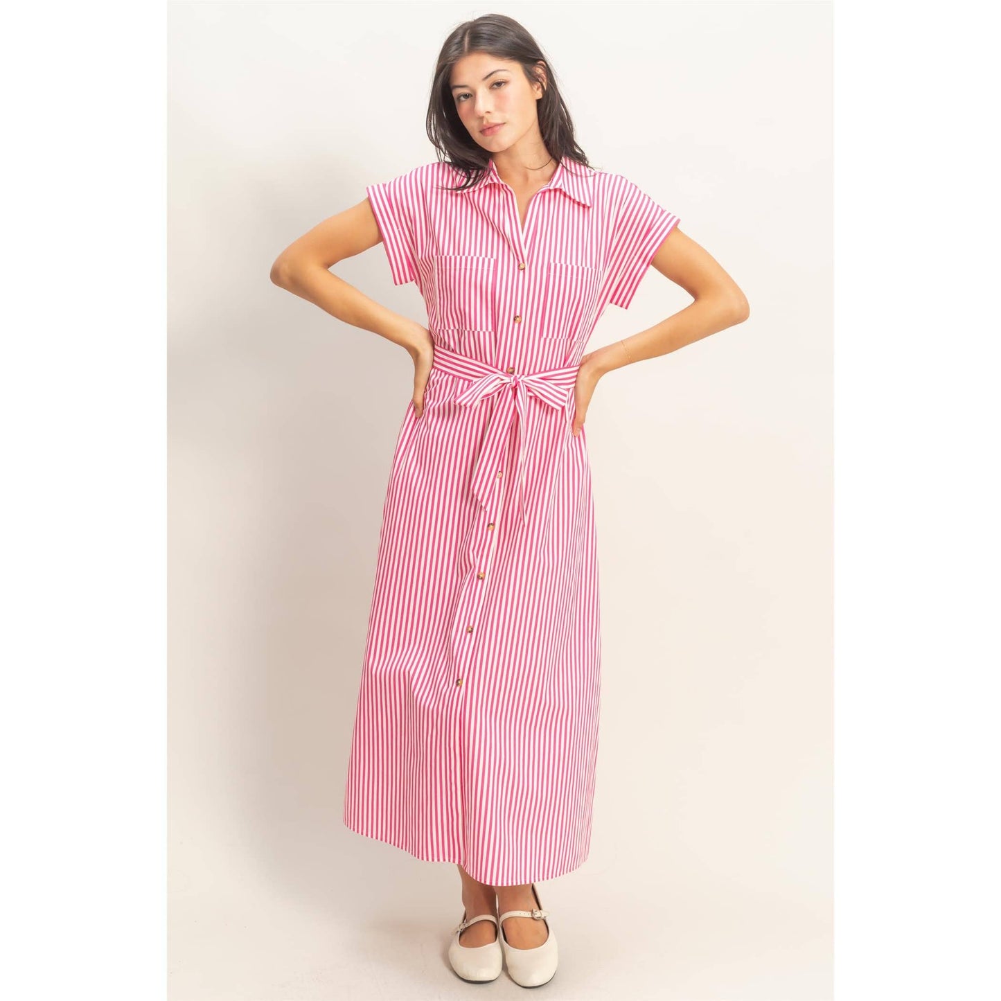 Front Porch Pink Striped Dress