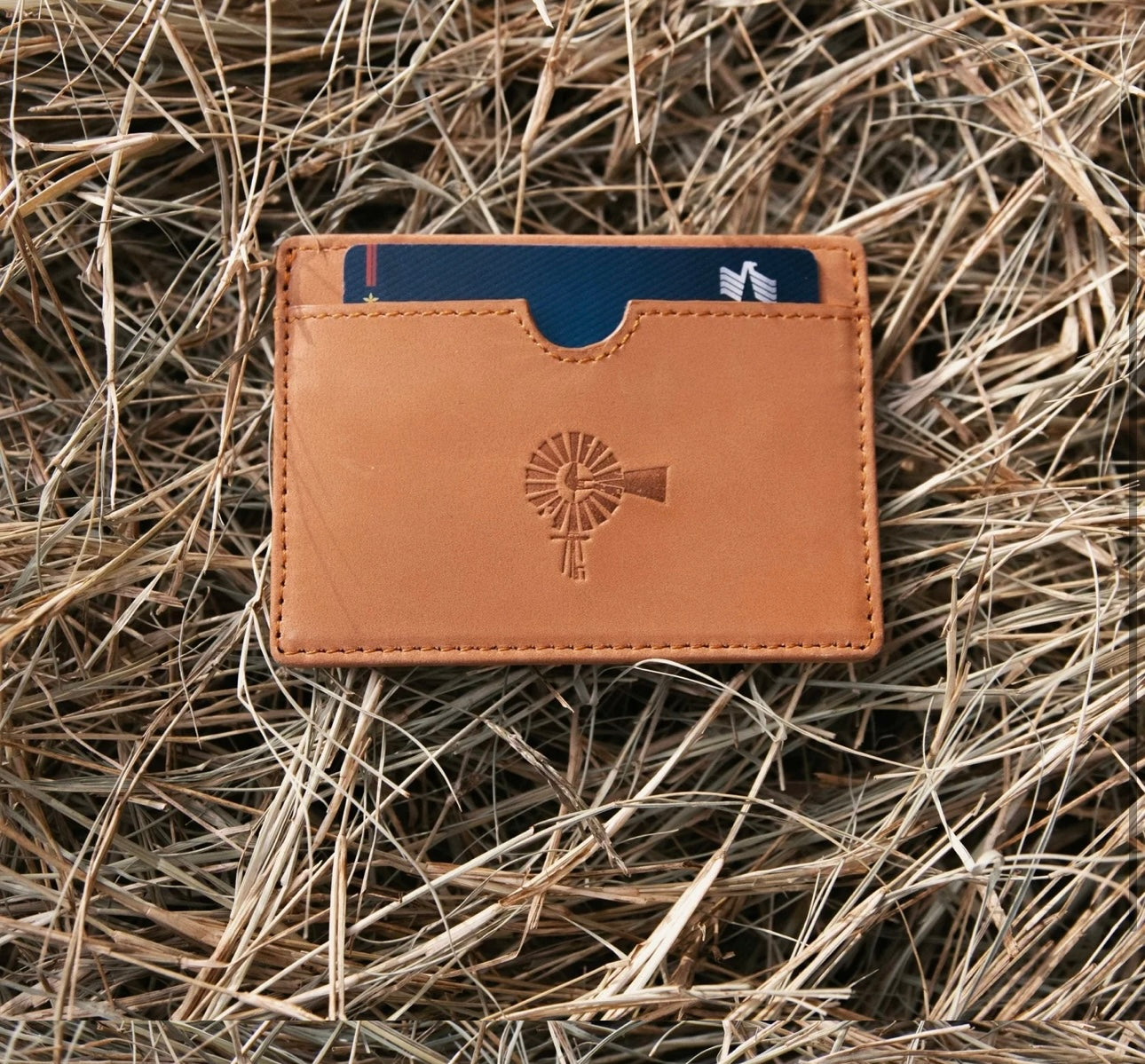 Old South Tan Leather Slim Wallet