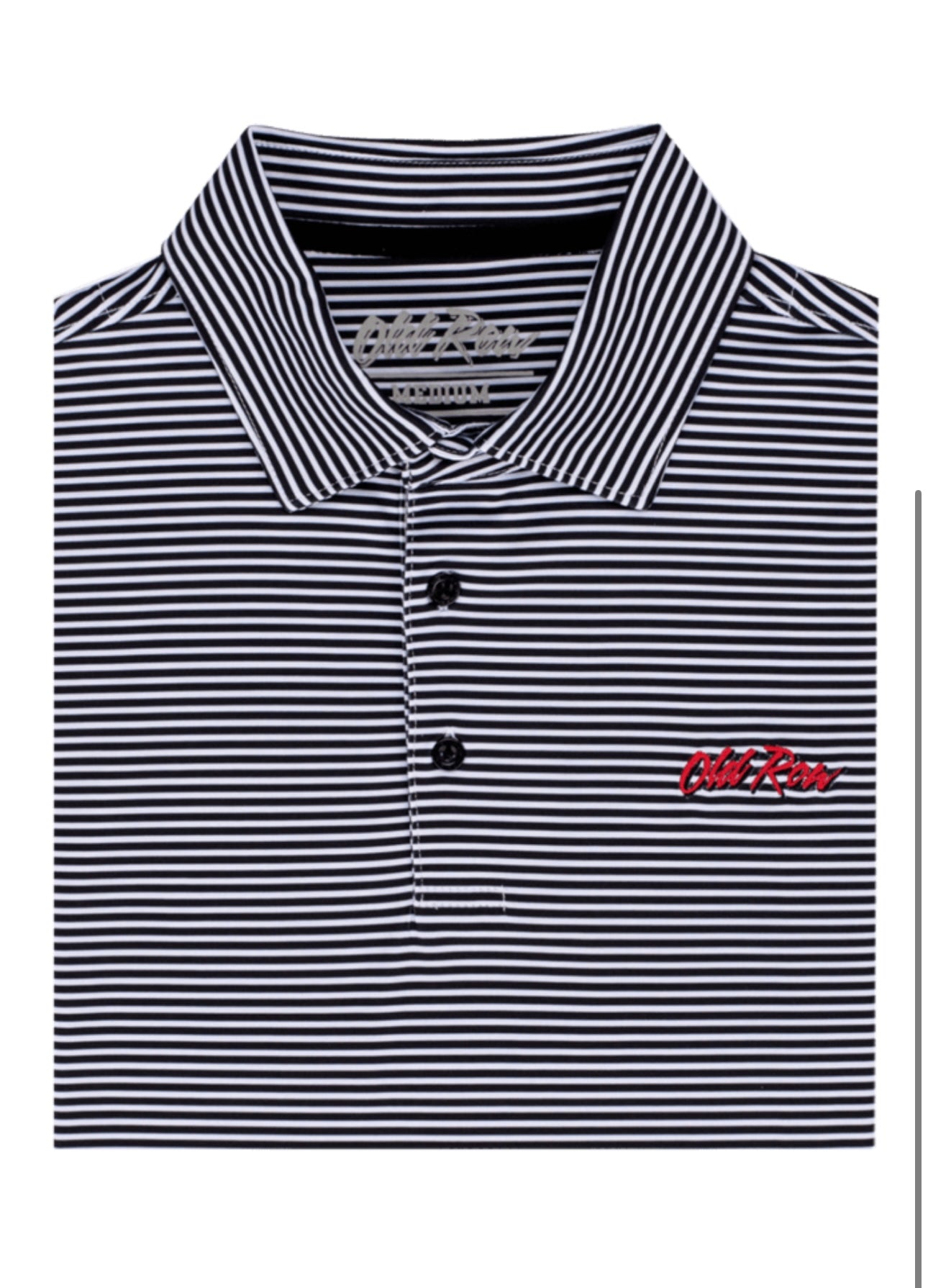 Old Row Striped Polo Black