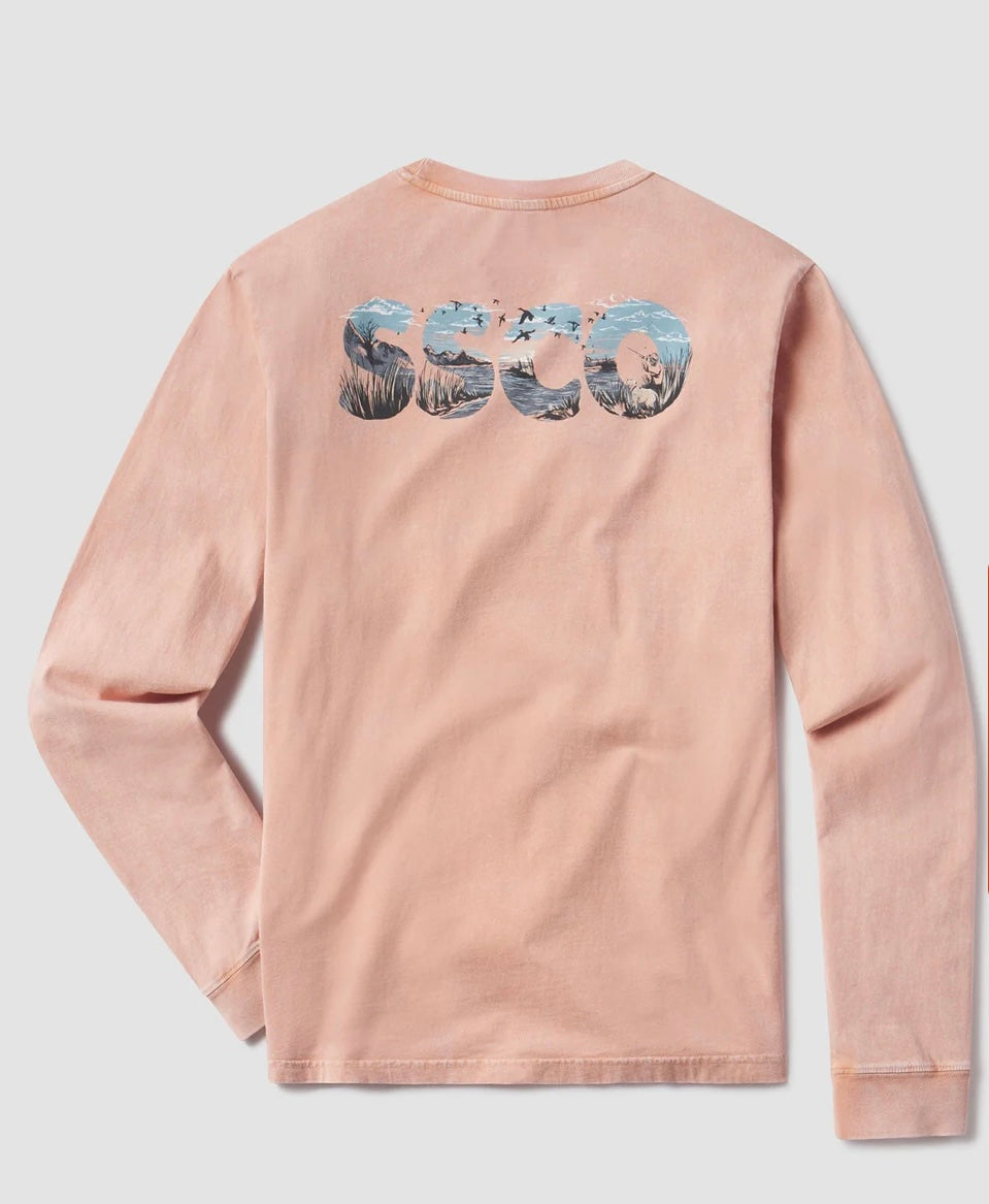 Southern Shirt Marshes and Mallards Long Sleeve Tee Rust