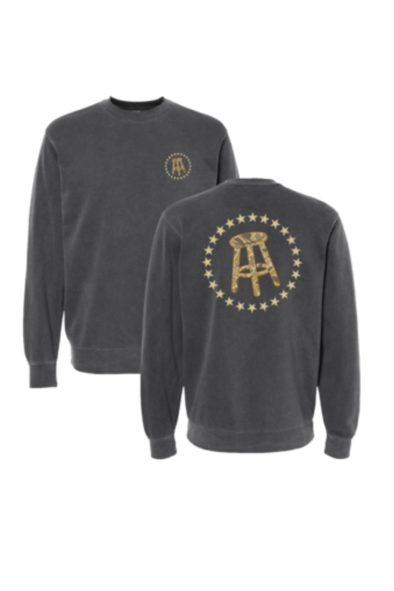 Barstool Camo Pigment Crewneck Charcoal