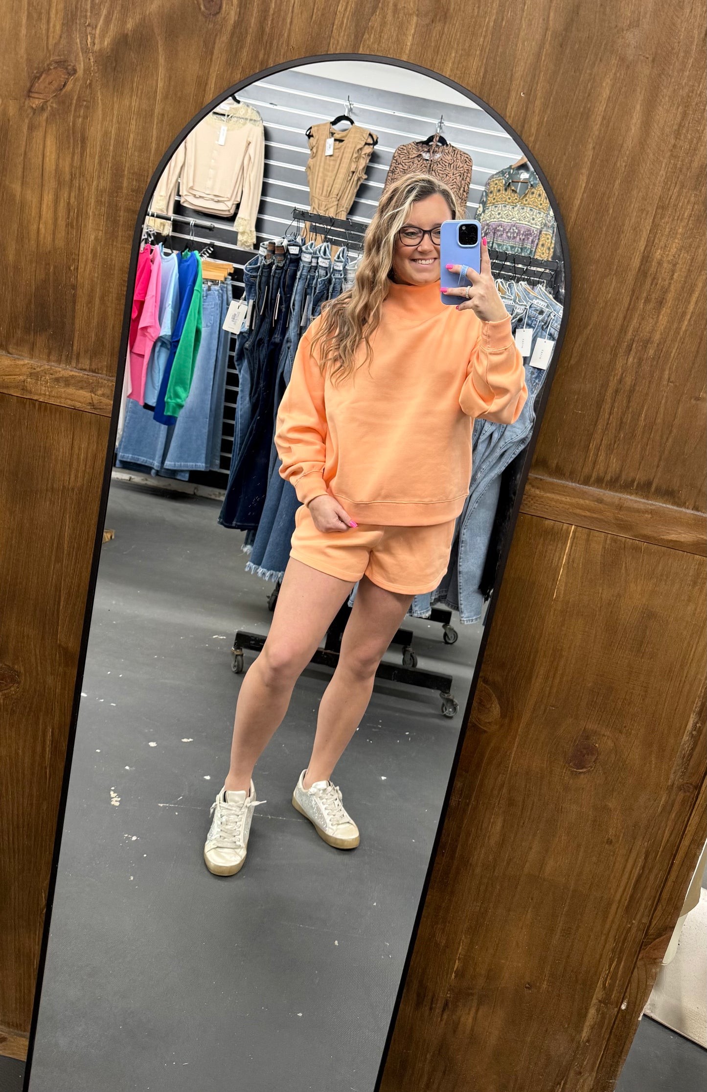 Lingo Creamsicle Mock Neck Fleece