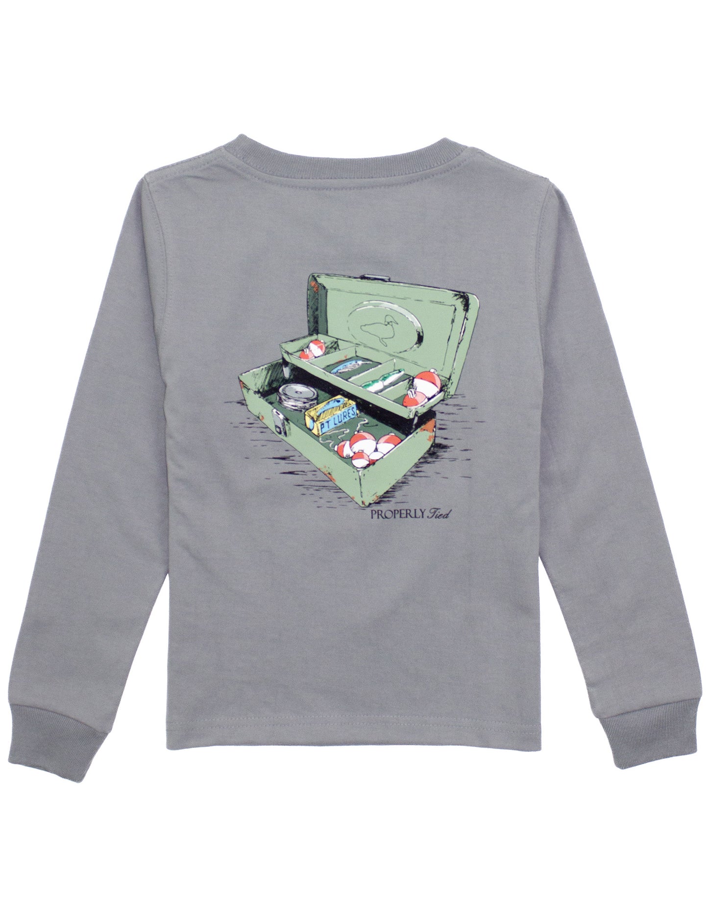 Properly Tied Boys Tackle Box LS Battleship Grey