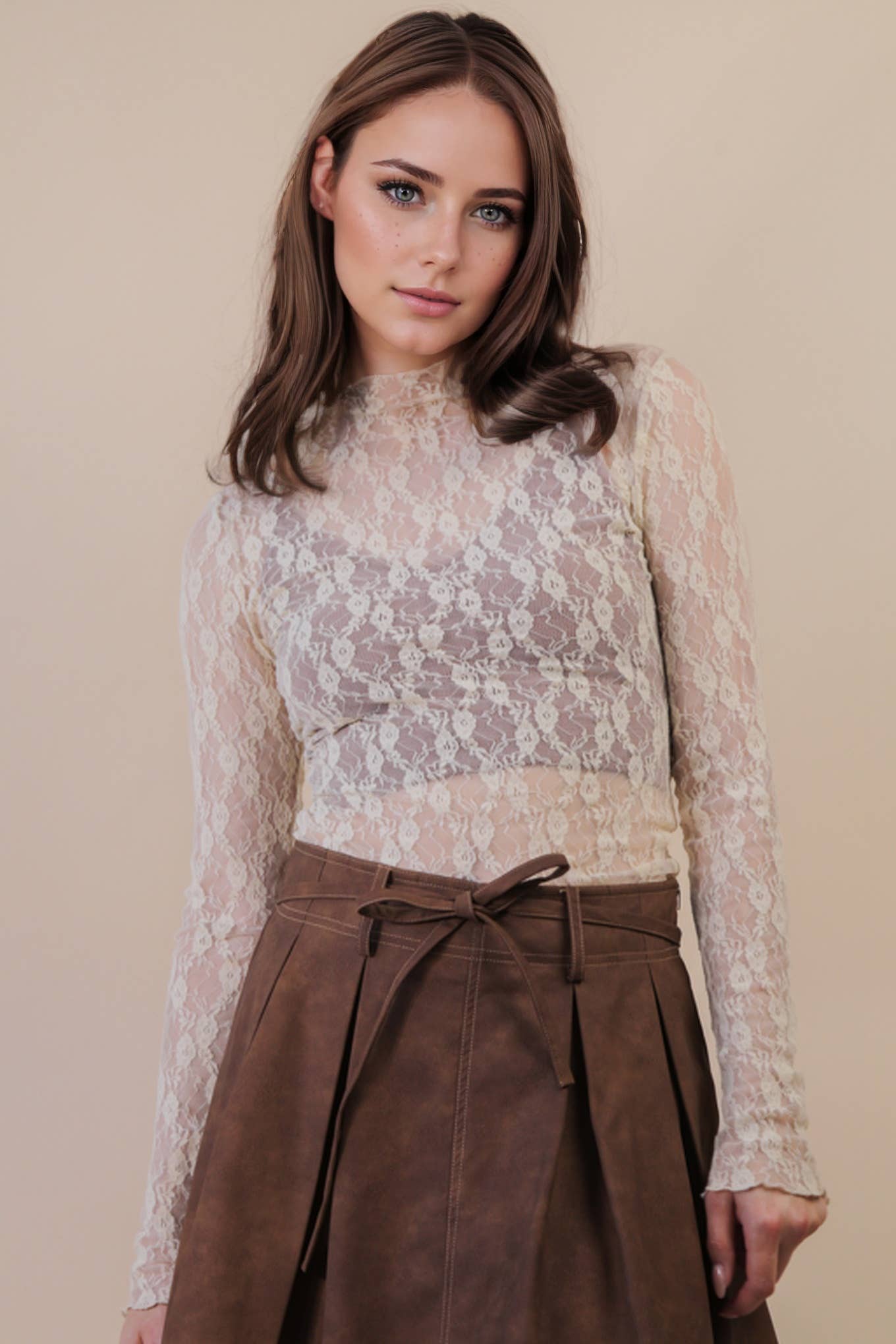 Allure High-Neck Mesh Top