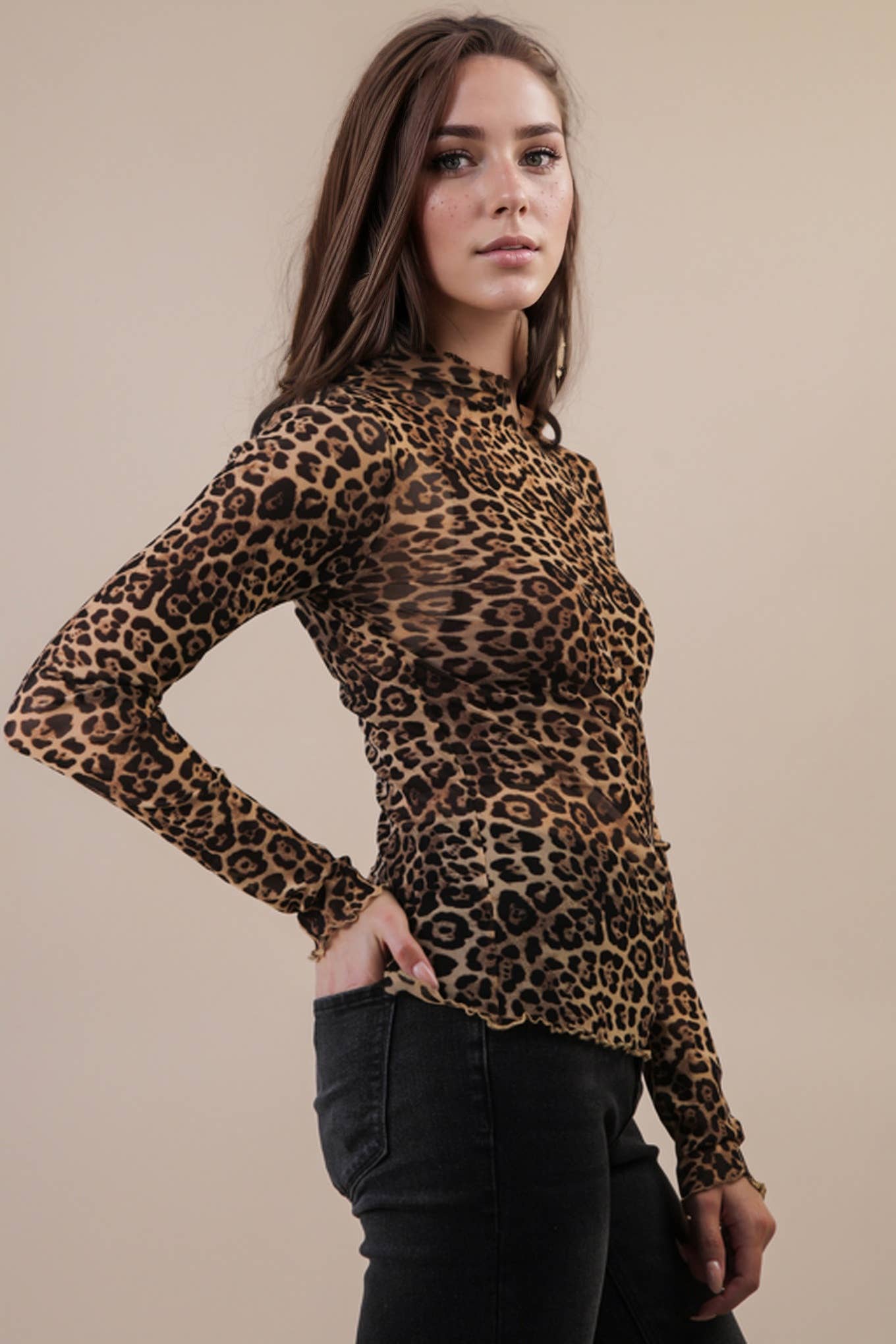 Allure High-Neck Mesh Top