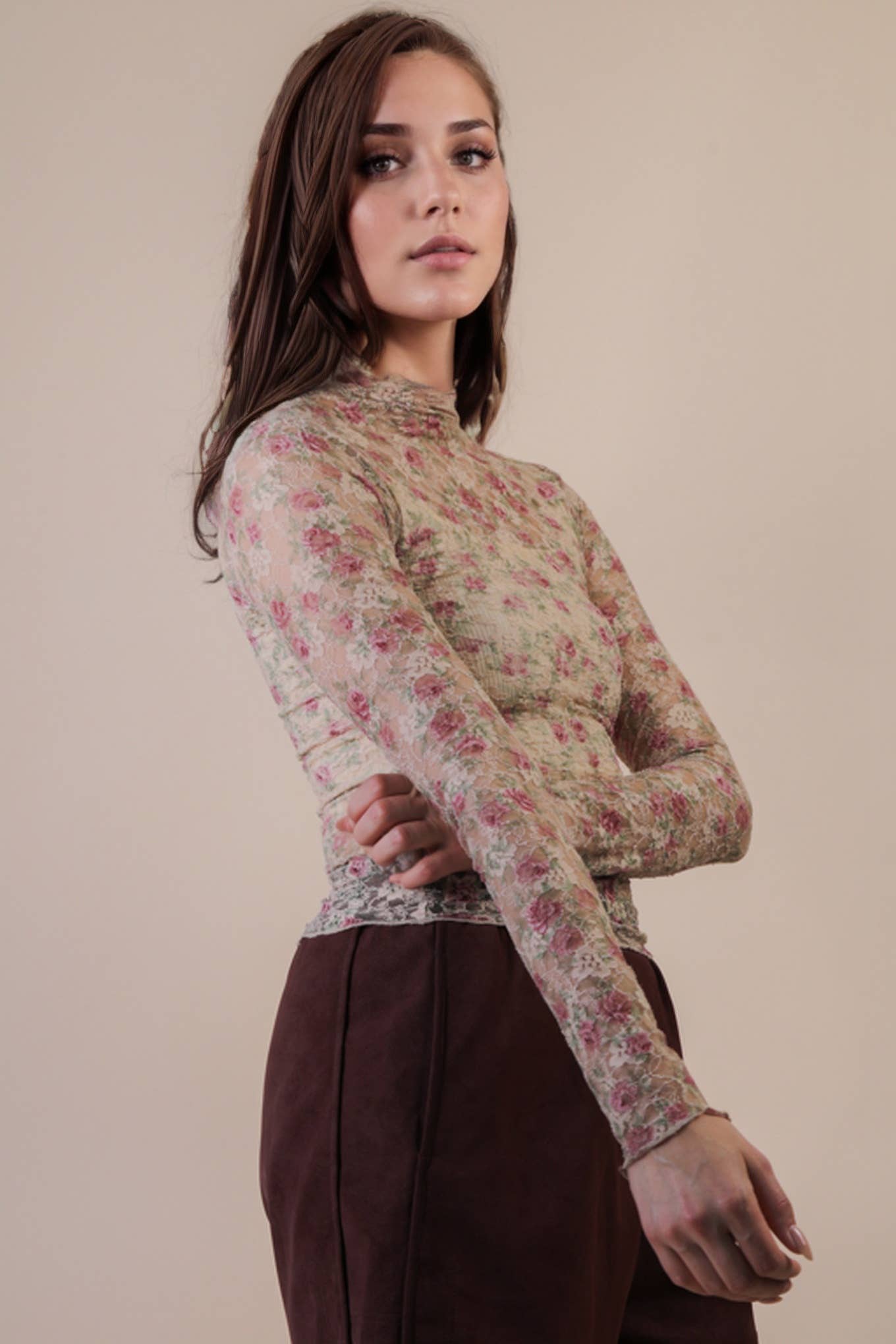 Allure High-Neck Mesh Top