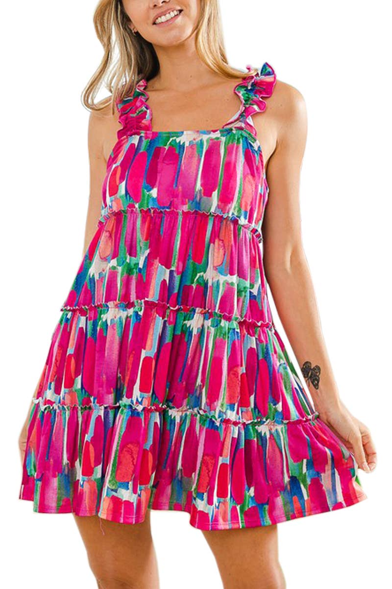 jersey tiered dress Printed Jersey Tiered Dress – Corner Outpost