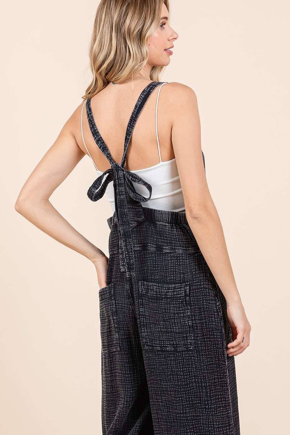 MINERAL WASHED WIDE LEG JUMPSUIT