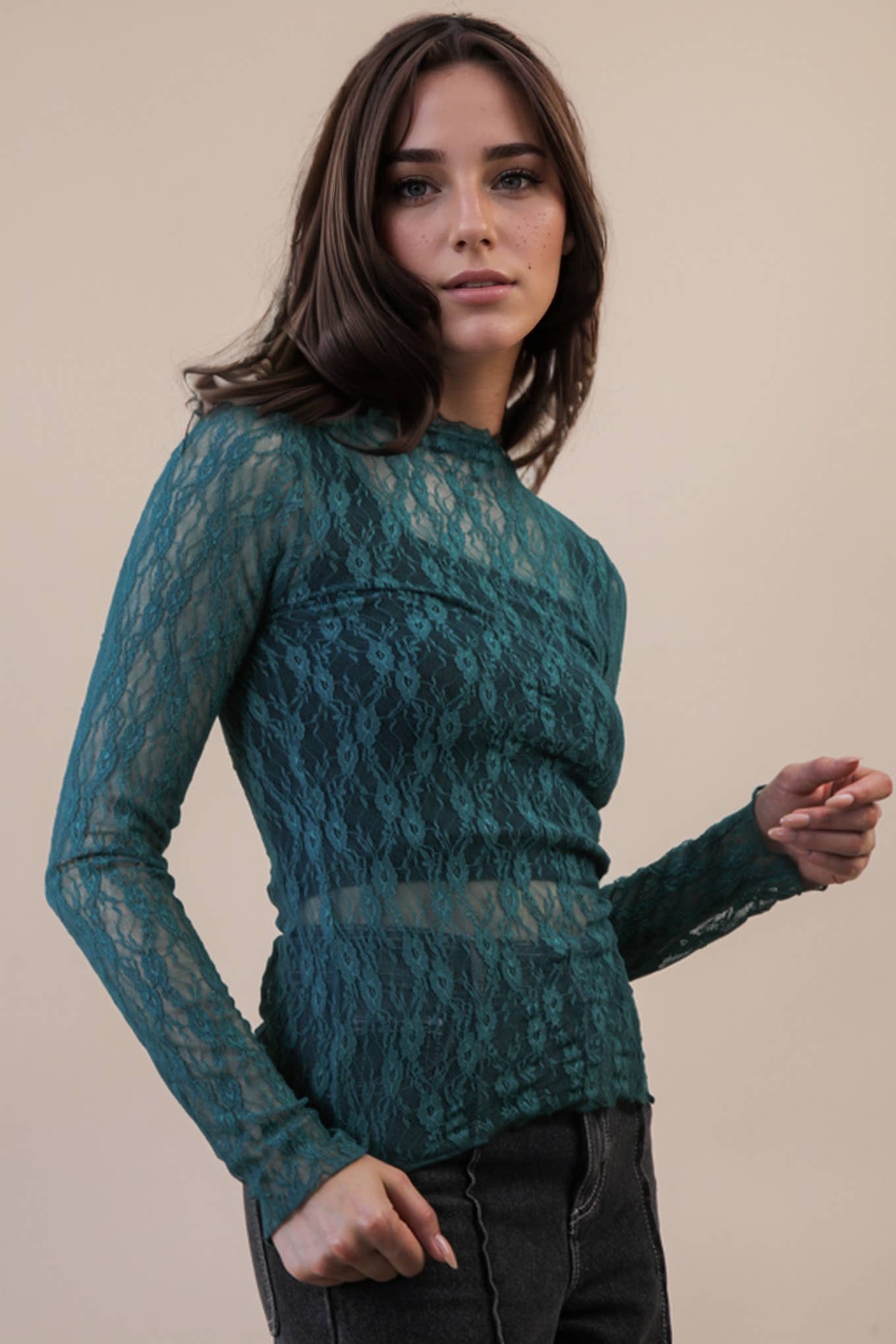 Allure High-Neck Mesh Top