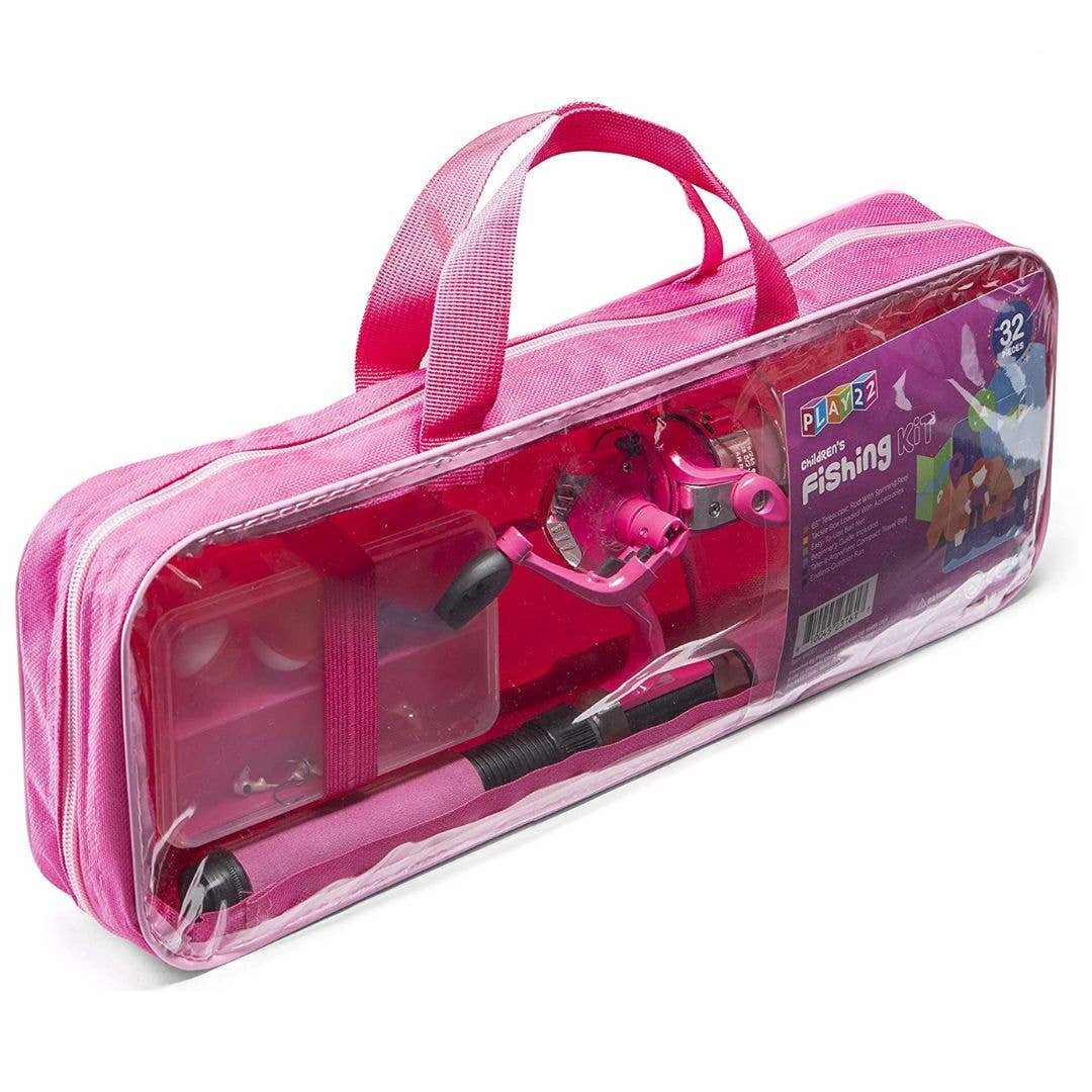 Kids Fishing Pole Pink - 40 Pc Kids Fishing Rod and Reel