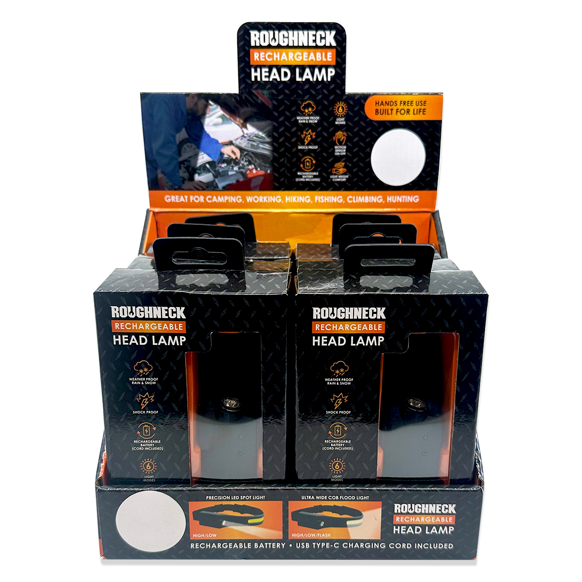 Roughneck Headlamp Flashlight with Motion Sensor