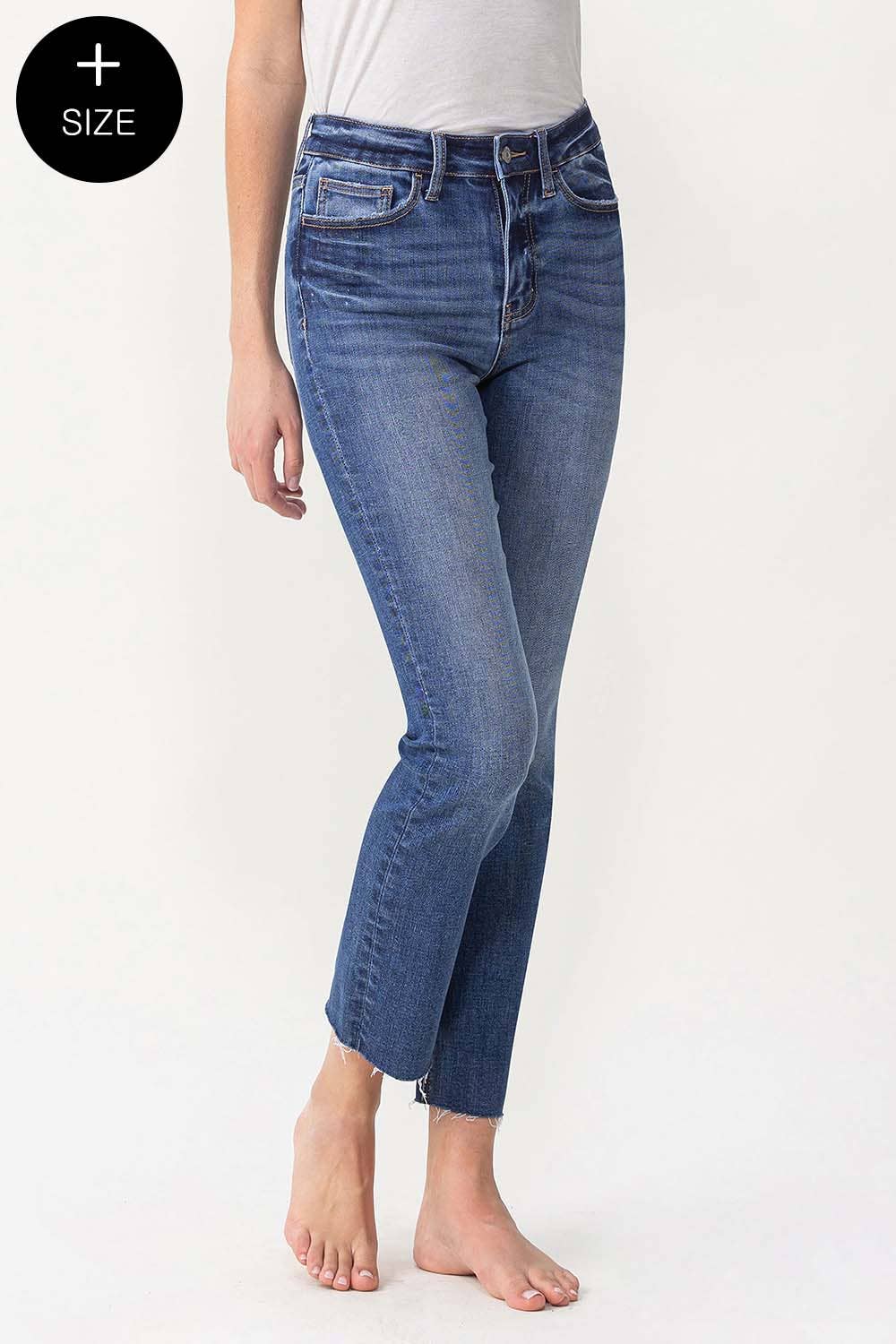 Lovervet by VERVET - PLUS SIZE HIGH RISE SLIM STRAIGHT JEAN