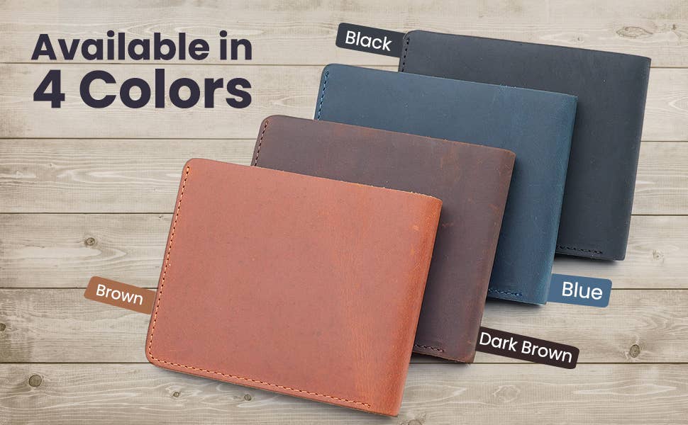 American Leather Goods - Genuine Leather Wallet for Men with Flap out ID Window