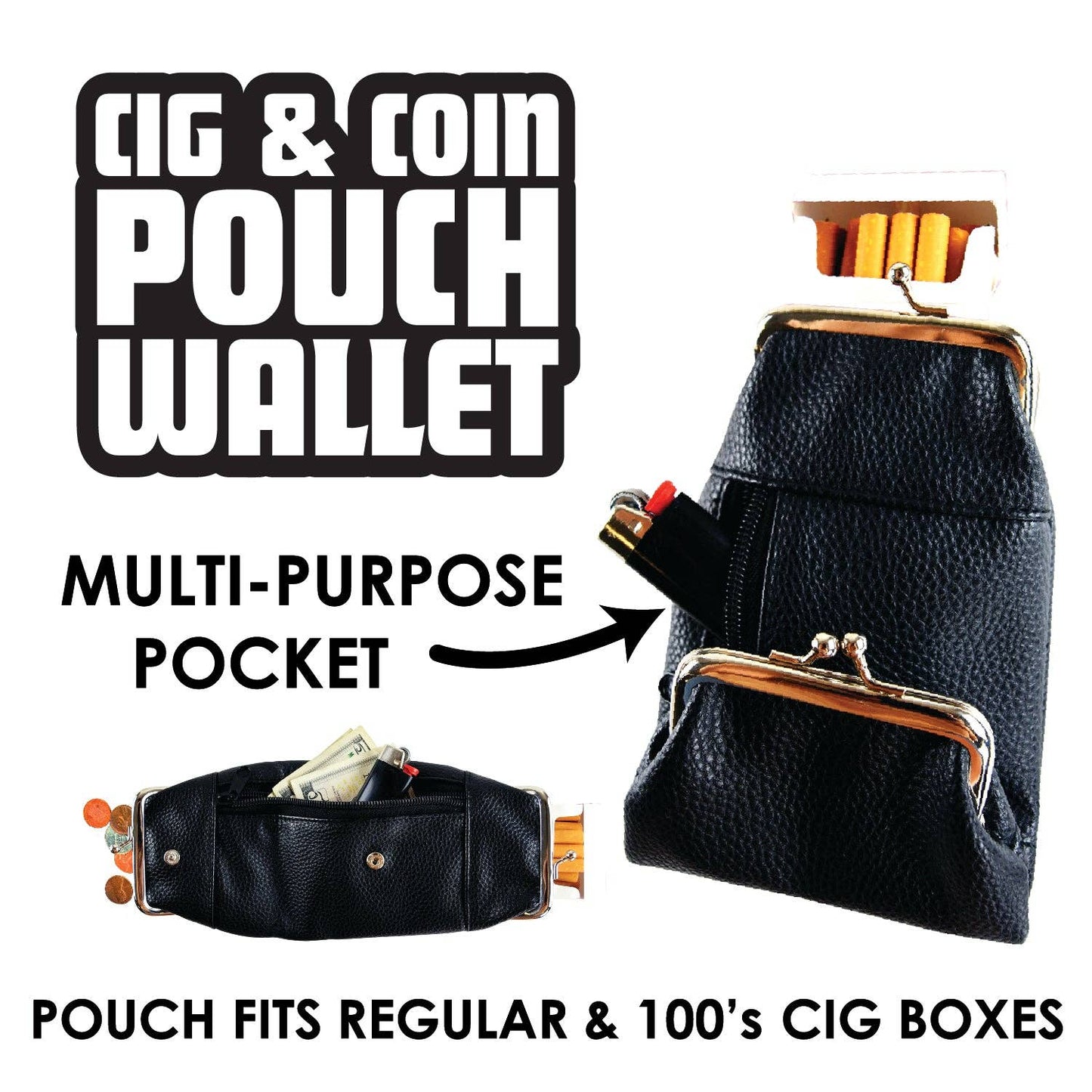 SMOKEZILLA CIGARETTE POUCH WITH COIN WALLET 5 PIECE DISPLAY