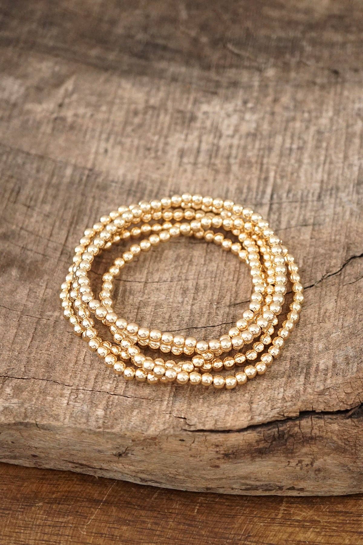 Small ball beads bracelet-Gold tone