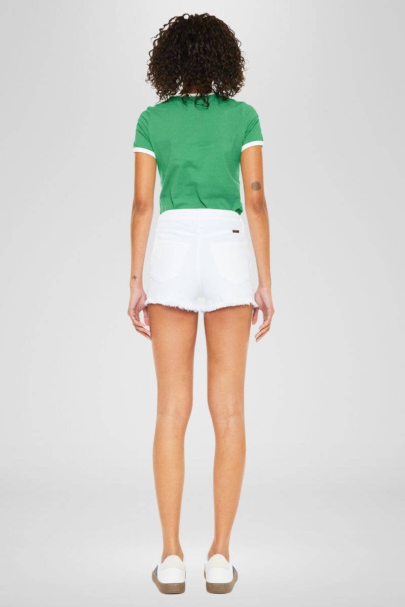 Kan Can USA - OPEN PACK HIGH RISE WHITE SHORTS JEANS