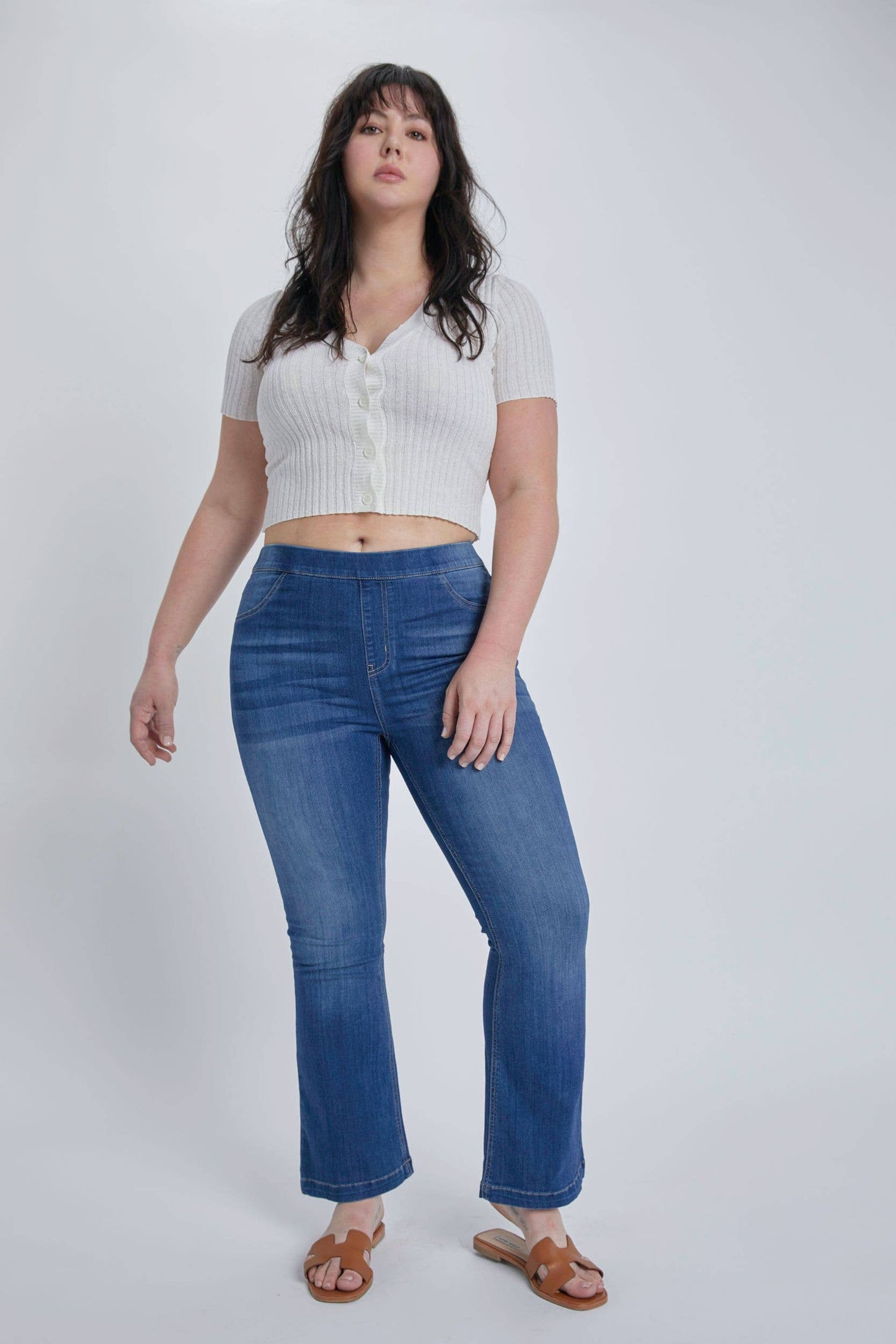 Cello Mid Rise Pull-On Jeans - Plus