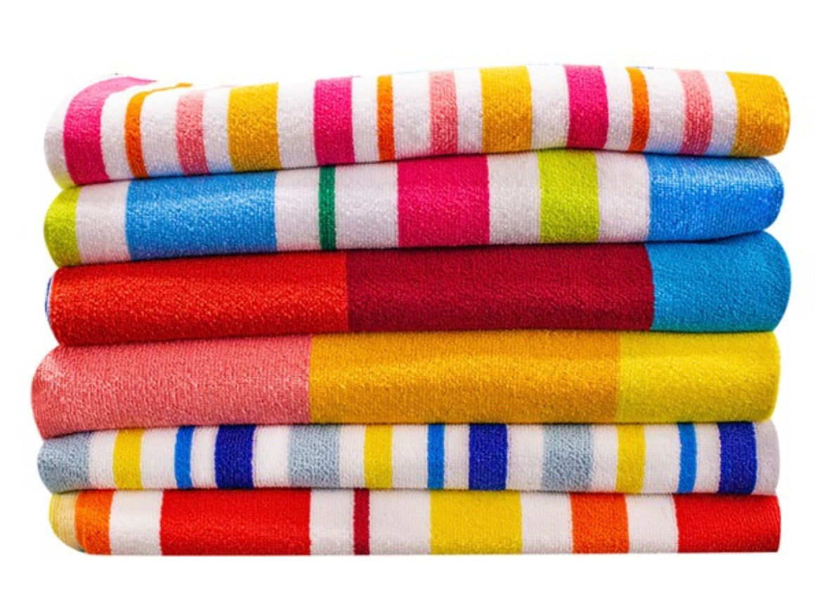 Assorted stripe microfiber beach towel