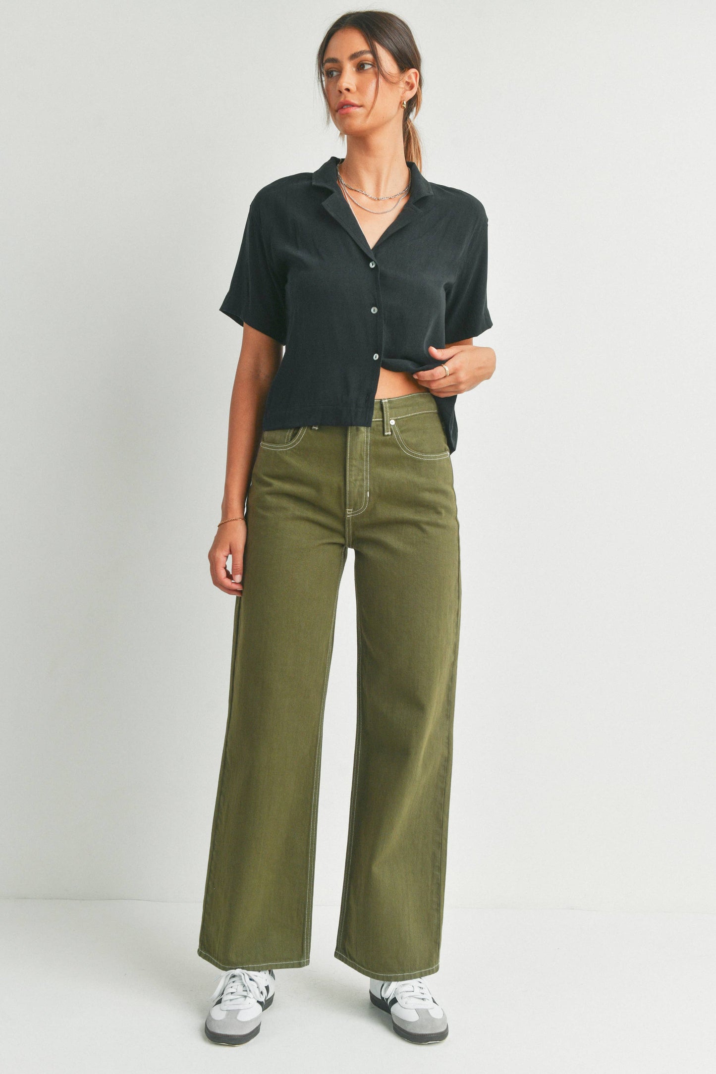 Olive Aura Jeans