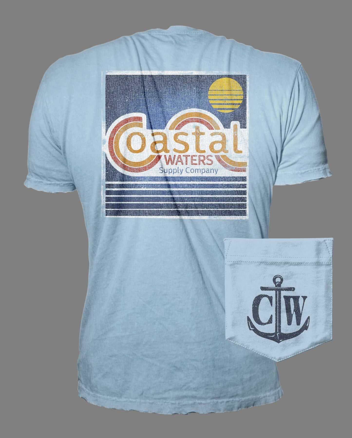 Coastal Waters Supply Company - CW Vintage Pocket Tee - Dusk Blue