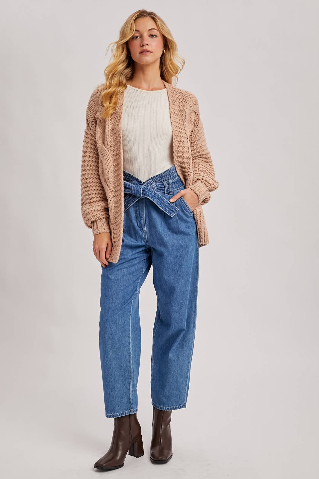 Gypsy Dunes Chunky CABLE KNIT SWEATER CARDIGAN