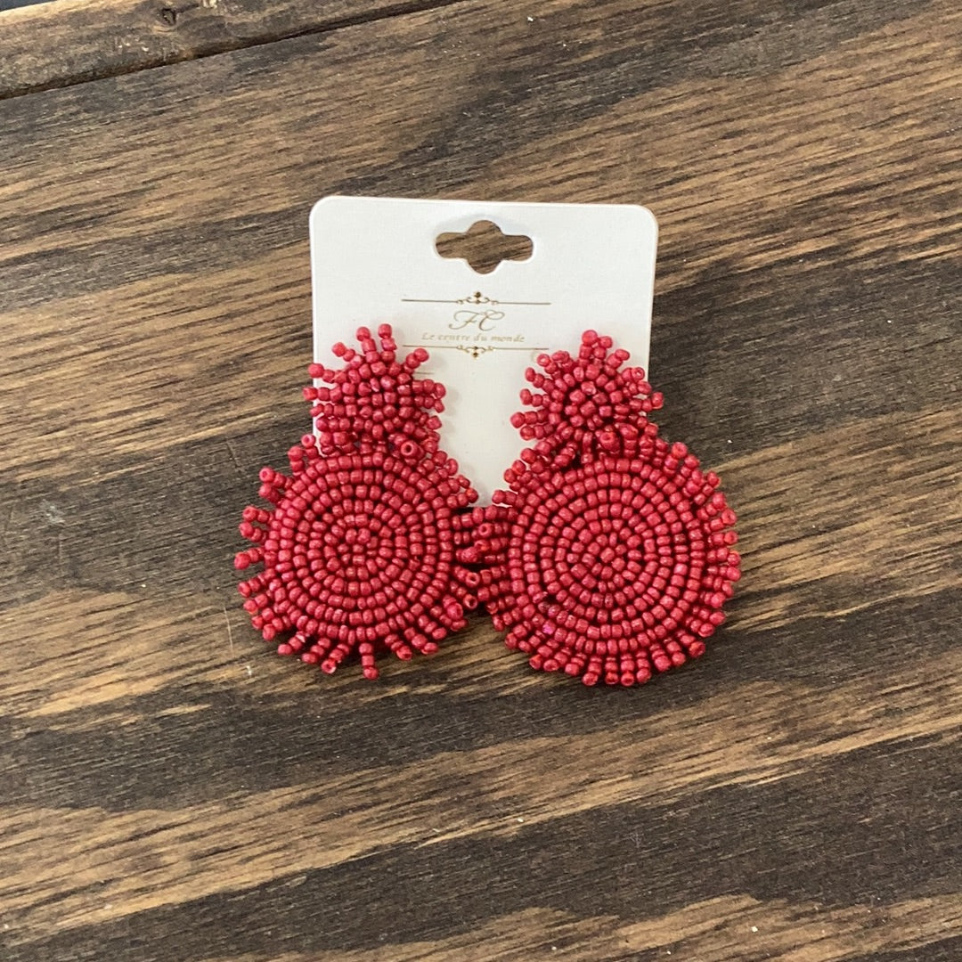 Double Bead Disc Earrings