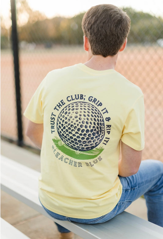 Bleacher Blue Golf Short Sleeve Tee - Yellow