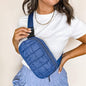 Blue Puff Fanny Pack
