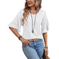 Women's V-Neck Flutter Sleeve Top – Casual Summer T-Shirt