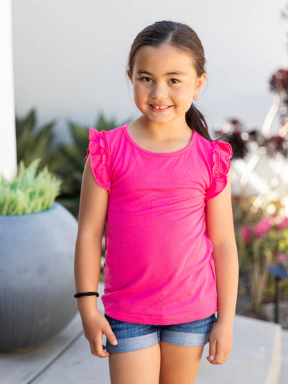 Girls Midnight Ruffle Top